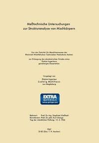 bokomslag Meßtechnische Untersuchungen zur Strukturanalyse von Mischkörpern