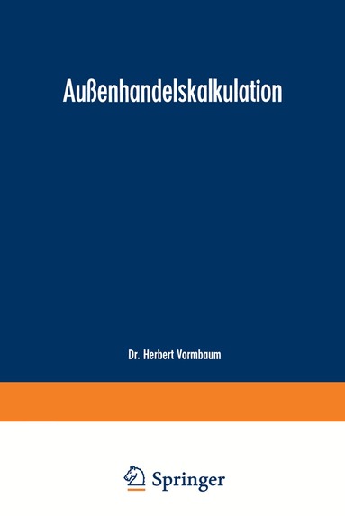 Herbert Vormbaum - Außenhandelskalkulation, Häftad