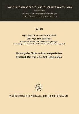 bokomslag Messung der Dichte und der magnetischen Suszeptibilitt von Zinn-Zink-Legierungen