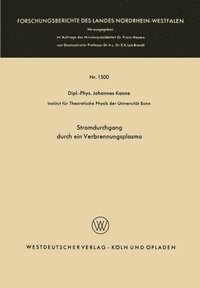 bokomslag Stromdurchgang durch ein Verbrennungsplasma