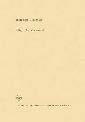 bokomslag Über das Vorurteil