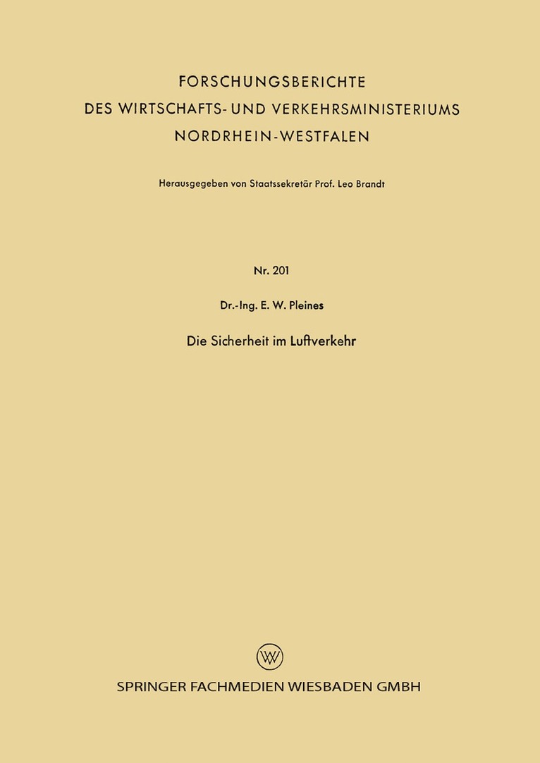 Ernst Wilhelm Pleines - Die Sicherheit im Luftverkehr, Häftad
