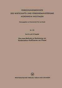 bokomslag Eine Neue Methode Zur Bestimmung Von Kondensations-Koeffizienten Von Wasser
