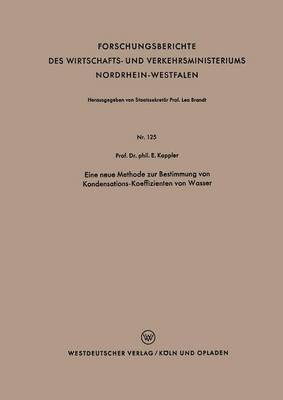 Eine neue Methode zur Bestimmung von Kondensations-Koeffizienten von Wasser 1