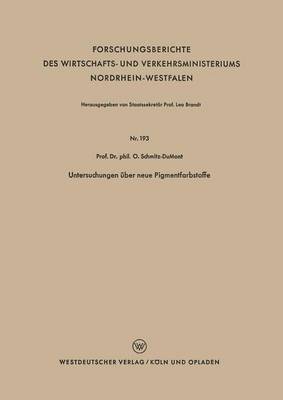 bokomslag Untersuchungen Über Neue Pigmentfarbstoffe