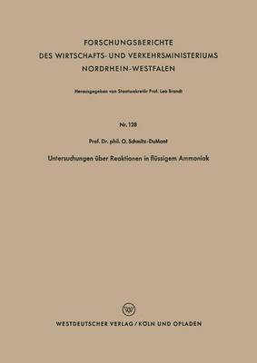 bokomslag Untersuchungen Über Reaktionen in Flüssigem Ammoniak