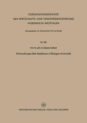 bokomslag Untersuchungen uber Reaktionen in flussigem Ammoniak