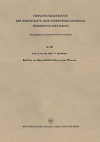 bokomslag Beiträge Zur Mineralstoffernährung Der Pflanzen