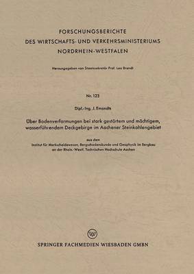 bokomslag UEber Bodenverformungen bei stark gestoertem und machtigem, wasserfuhrendem Deckgebirge im Aachener Steinkohlengebiet