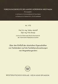 bokomslag ber den Einflu der elastischen Eigenschaften von Tonbndern auf die Tonhhenschwankungen von Magnettongerten