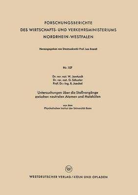 bokomslag Untersuchungen über die Stoßvorgänge zwischen neutralen Atomen und Molekülen