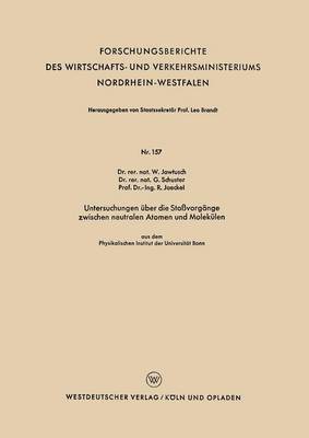 Untersuchungen uber die Stossvorgange zwischen neutralen Atomen und Molekulen 1