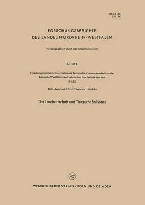 bokomslag Die Landwirtschaft Und Tierzucht Boliviens