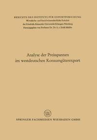 bokomslag Analyse der Preisspannen im westdeutschen Konsumgterexport
