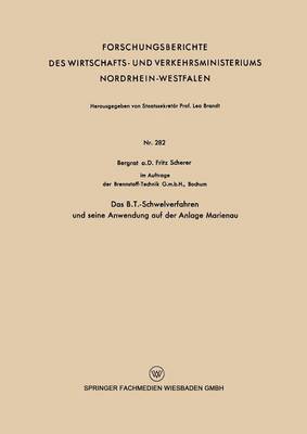 bokomslag Das B.T.-Schwelverfahren Und Seine Anwendung Auf Der Anlage Marienau