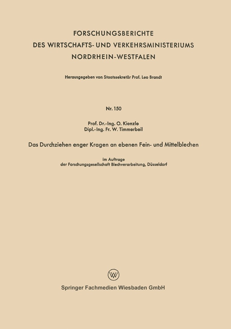 Otto Kienzle - Das Durchziehen enger Kragen an ebenen Fein- und Mittelblechen, Häftad
