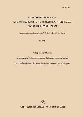 Das Fliessverhalten dispers-plastischer Massen im Walzspalt 1