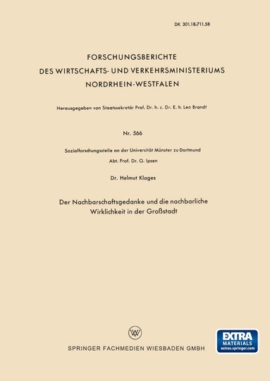 bokomslag Der Nachbarschaftsgedanke und die nachbarliche Wirklichkeit in der Grostadt