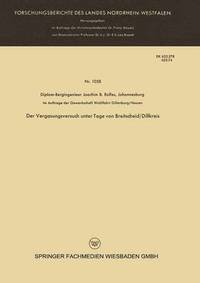 bokomslag Der Vergasungsversuch unter Tage von Breitscheid/Dillkreis