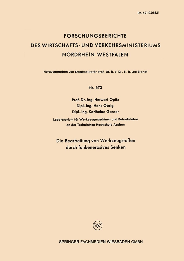 Die Bearbeitung von Werkzeugstoffen durch funkenerosives Senken