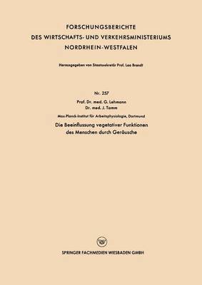 bokomslag Die Beeinflussung Vegetativer Funktionen Des Menschen Durch Geräusche