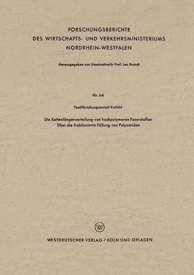 bokomslag Die Kettenlangenverteilung von hochpolymeren Faserstoffen