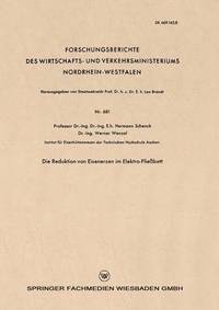 bokomslag Die Reduktion Von Eisenerzen Im Elektro-Fließbett