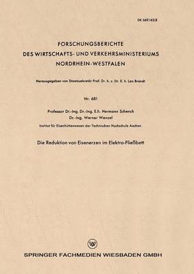 bokomslag Die Reduktion Von Eisenerzen Im Elektro-Fließbett