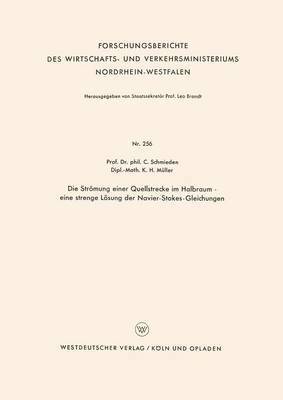 bokomslag Die Stroemung einer Quellstrecke im Halbraum - eine strenge Loesung der Navier-Stokes-Gleichungen