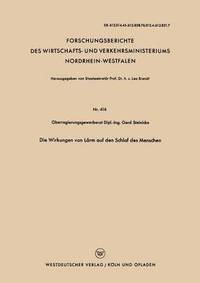 bokomslag Die Wirkungen von Lärm auf den Schlaf des Menschen
