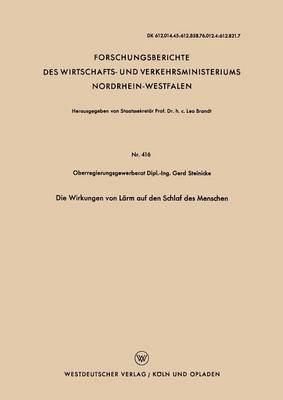 bokomslag Die Wirkungen von Lärm auf den Schlaf des Menschen