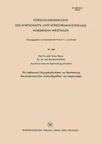 bokomslag Ein isothermes Loesungskalorimeter zur Bestimmung thermodynamischer Zustandsgroessen von Legierungen