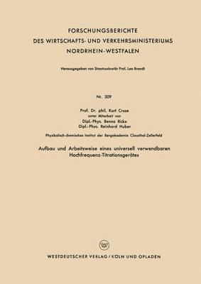 bokomslag Aufbau Und Arbeitsweise Eines Universell Verwendbaren Hochfrequenz-Titrationsgerätes