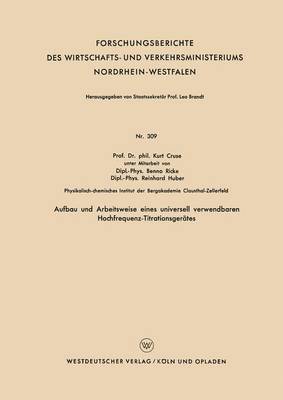 bokomslag Aufbau und Arbeitsweise eines universell verwendbaren Hochfrequenz-Titrationsgerates