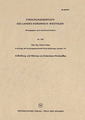 bokomslag Aufkohlung und Hrtung von Sintereisen-Werkstoffen