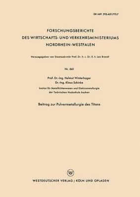 bokomslag Beitrag Zur Pulvermetallurgie Des Titans
