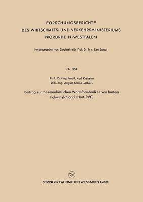 bokomslag Beitrag Zur Thermoelastischen Warmformbarkeit Von Hartem Polyvinylchlorid (Hart-Pvc)