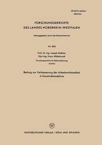 bokomslag Beitrag zur Verbesserung der Arbeitswirksamkeit in Konstruktionsbros