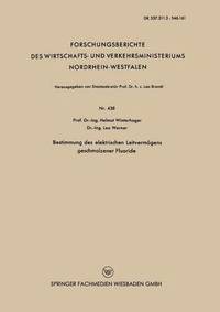 bokomslag Bestimmung Des Elektrischen Leitvermögens Geschmolzener Fluoride