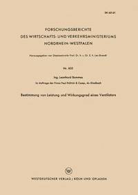 bokomslag Bestimmung von Leistung und Wirkungsgrad eines Ventilators