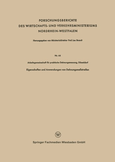 bokomslag Eigenschaften und Anwendungen von Dehnungsmeßstreifen