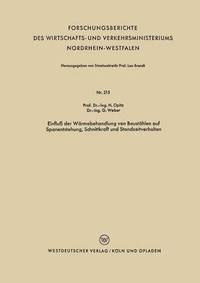 bokomslag Einfluß der Wärmebehandlung von Baustählen auf Spanentstehung, Schnittkraft und Standzeitverhalten