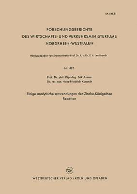 bokomslag Einige analytische Anwendungen der Zincke-Königschen Reaktion