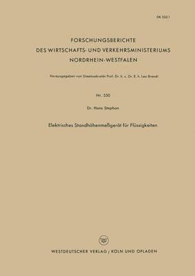 bokomslag Elektrisches Standhoehenmessgerat fur Flussigkeiten