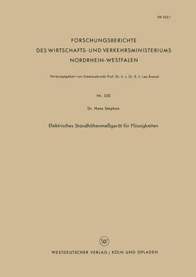 bokomslag Elektrisches Standhöhenmeßgerät für Flüssigkeiten
