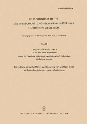bokomslag Entwicklung Eines Heißfilters zur Reinigung von Gichtgas eines mit Kohle betriebenen Niederschachtofens