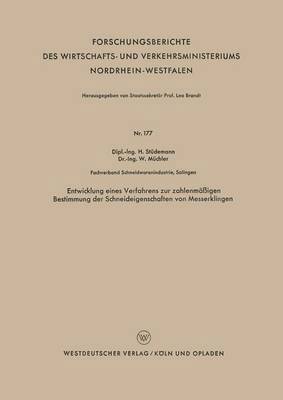 bokomslag Entwicklung eines Verfahrens zur zahlenmigen Bestimmung der Schneideigenschaften von Messerklingen