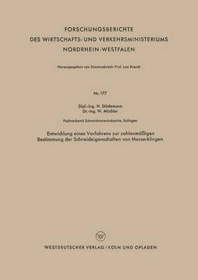 Entwicklung eines Verfahrens zur zahlenmäßigen Bestimmung der Schneideigenschaften von Messerklingen