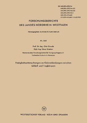 bokomslag Festigkeitsuntersuchungen an Klebverbindungen zwischen Schleif- und Tragkörpern