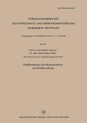 bokomslag Gefäßreaktionen der Körperperipherie bei Schalleinwirkung